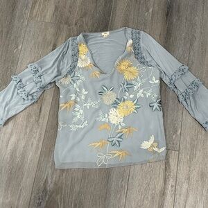 Tiny Brand Anthropologie Floral Embroidered Top